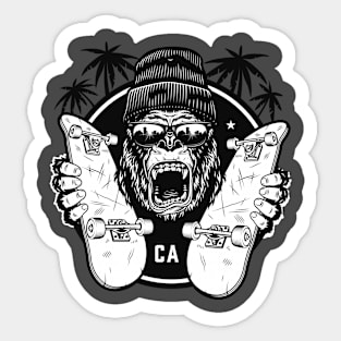 gorilla Skateboarding Sticker